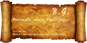 Mernyávecz Györgyi névjegykártya